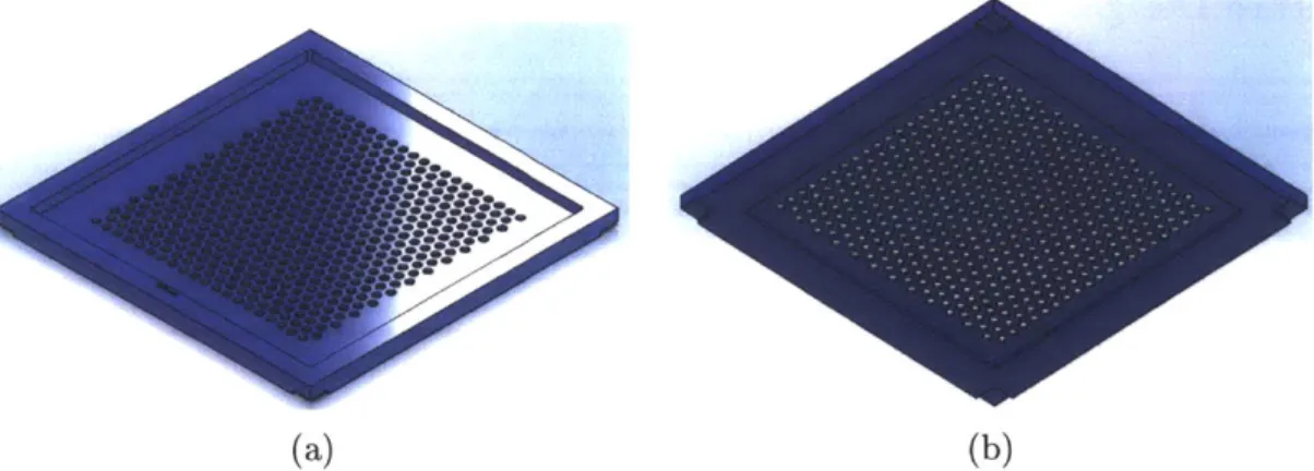 Figure  2-11:  The  unibody  silicon  grid  uses  an  SOI  wafer  to achieve  a  uniform  under- under-side  and DRIE  etching  to achieve  deep,  vertical  under-sidewalls