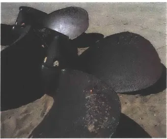 Figure  1-1:  The  pitfalls  of cavitation:  propellers showing  significant  pitting  damage  [29]