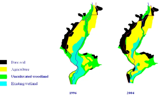 Figure 3: Land use change in the Ga‐Mampa valley between 1996 and 2004 (Source: Sarron, 2005) 