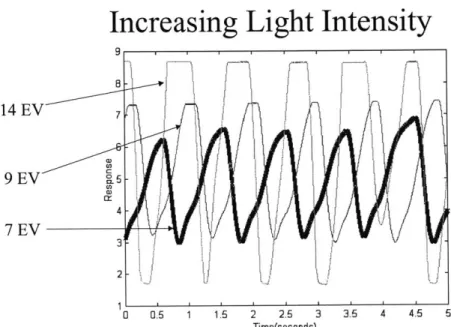 Figure  3.4 Experimental  effects  on increasing  ambient  light intensity