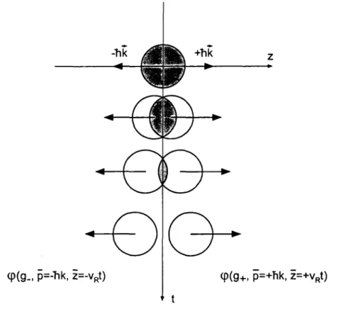 Figure  III.2:  Evolution  des  paquets  d’ondes  pendant  la  période  noire.  L’axe horizontal  est  la  direction  de  refroidissement  (Oz)  et  le  temps  est  porté  sur