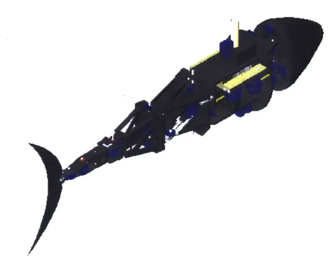 Figure  2-12:  Overview of the final assembly of the new Robotuna, as designed  in SolidWorks by  D