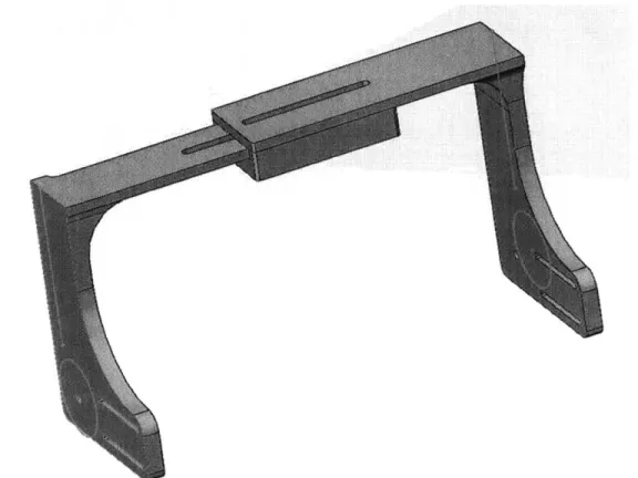 Figure  3-8:  The  CAD  model  of the  new version  used  a slide  system  based  on the  aluminum prototype