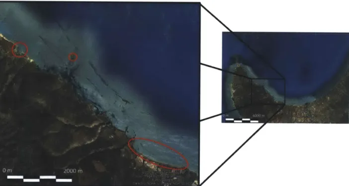 Figure 9:  Locations  in Chrysochou  Bay  singled out  by fishermen  and  locals  as  showing signs  of freshwater  SGD