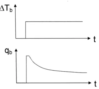 Figure  2.4  Heating  the thermistor  probe:  temperature  vs.  time  and  power input vs