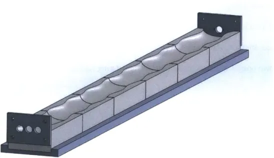 Figure  2-6:  Solidworks  image showing how the mold, jig, and end brackets  connect