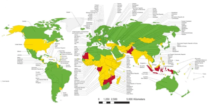 Figure 2 : Incidence de la prématurité dans le monde en 2010 (14). 