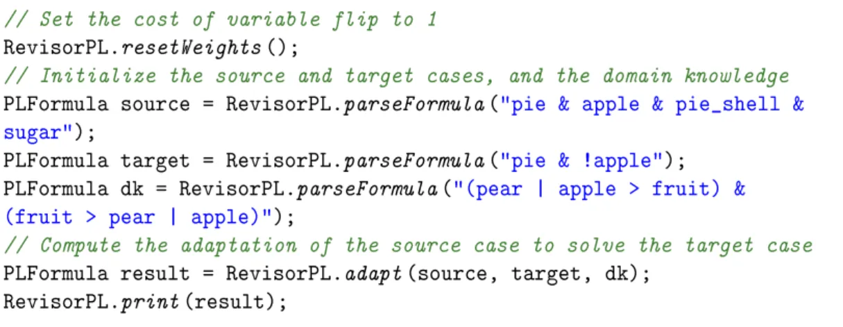Figure 6.1: Adapting an apple pie recipe with R EVISOR /PL.