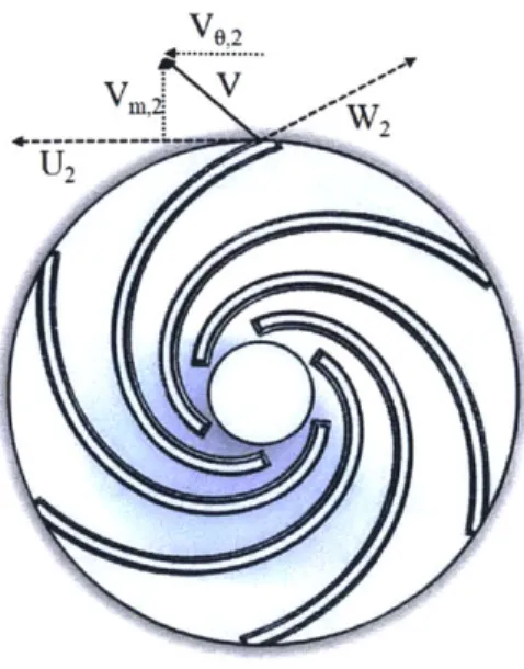 Figure  2-2:  A  cross-section  of the  impeller  as  seen  from  the  top.