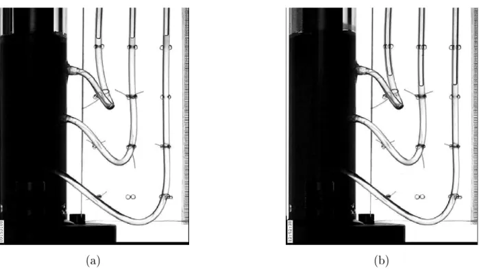 Figure 2.2  Expériene préliminaire ave des tubes manométriques sur une suspension de parti-