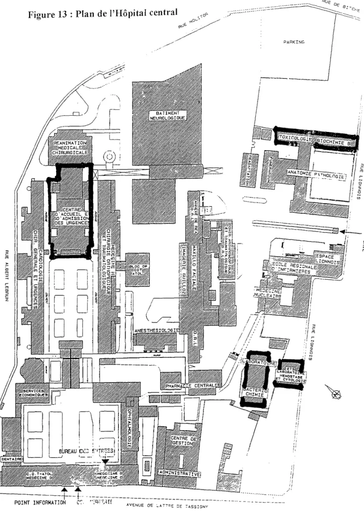 Figure 13 Plan de l'Hôpital central _,0&#34;