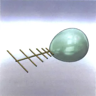 Figure  8:  Two-dimensional  log  periodic directional antenna and  its radiation  pattern  (green) [4].