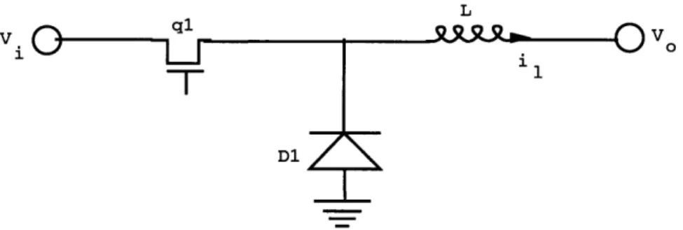 Fig.  2-1  shows  the  basic  topology  for  an  down  converter.  We  assume  that  the converter  components  are  lossless  (in  actuality,  these  components  possess  resistive properties  and  are  therefore  quite lossy)