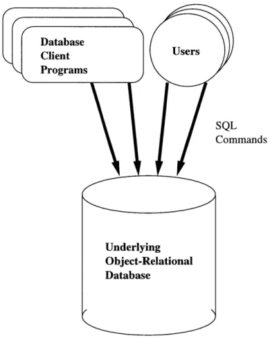 Figure  3-2:  The  Object-Relational  Database  architecture  for  the  Human  Genome Database