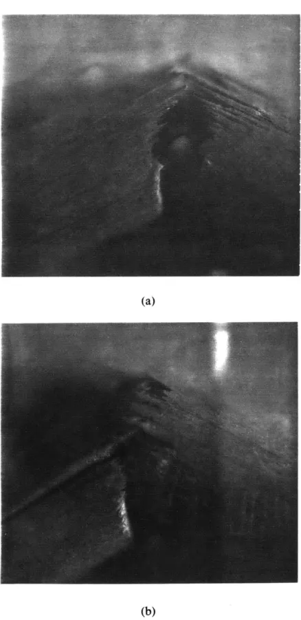 Figure 2-7:  Top view  of adapted  Charpy test  samples  cut  at 900  -- --a)  tensile  failure mode,  b) tensile  failure with shear component.