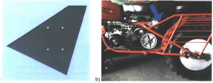 Figure 2-4.  a) A model  of the plate that is to be welded to the frame of the farming  vehicle.