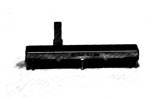 Figure 7: Linear Potentiometer used  to measure rotational and translational deflection of the screw  flexure