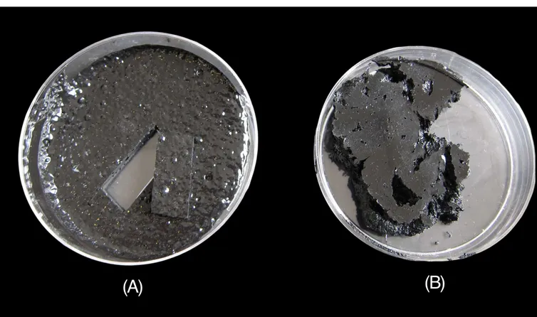 Figure 2-5: Carbon Black powder was blended with poly(dimethyl siloxane), its link- link-ing agent and toluene as a thinnlink-ing agent as a potential material for micro-patterned electrodes [57]