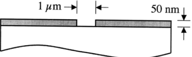 Figure  3-5:  A  50-nanometer  thick  layer  of  gold  or  chrome  is  deposited  on  a  glass substrate