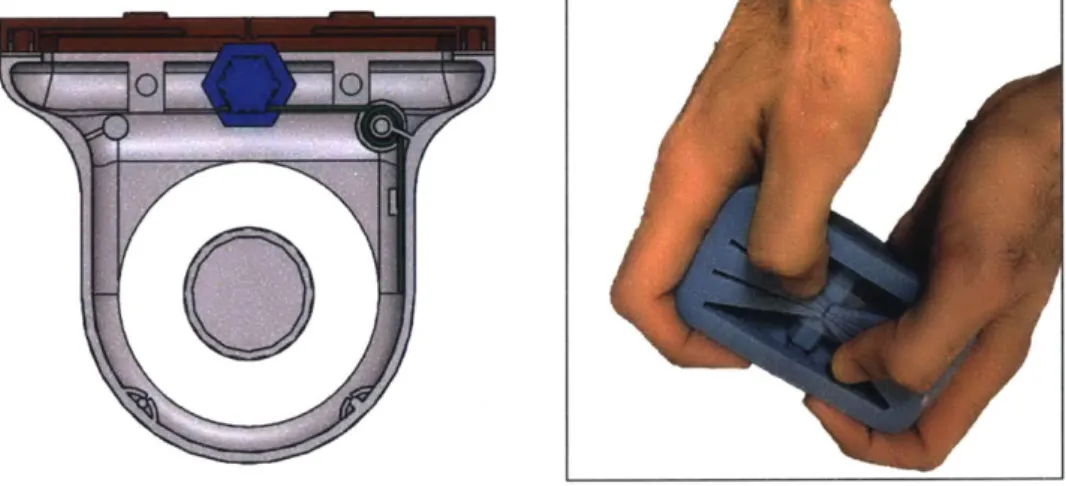 Figure 16:  Prototype 2  cross sectional  view  and held  in  a  user's hands