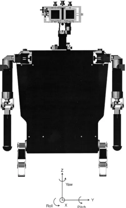 Figure 2-2:  The standard anatomical  position  defined  for Coco.  All  geometric references  are made  to this orientation of the robot