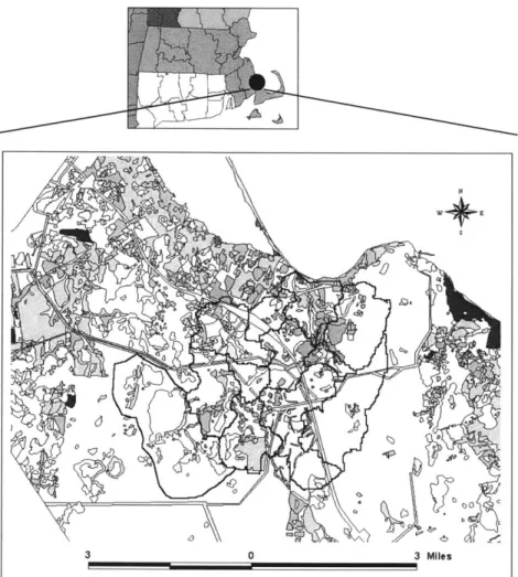Figure  1-1  Location  of the Eel River Watershed,  Plymouth  MA  (Herman, 2002)