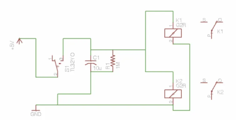 FIGURE 14. A SCHEMATIC OF THE MOMENTARY LATCHING  CIRCUIT. 