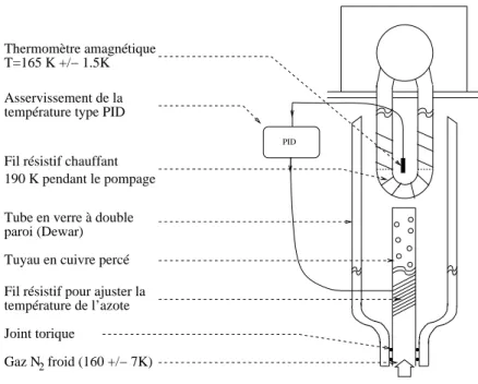 Fig. I.5 – Stabilisation de la temp´ erature pr` es de la cellule grˆ ace ` a un syst` eme d’asservissement.