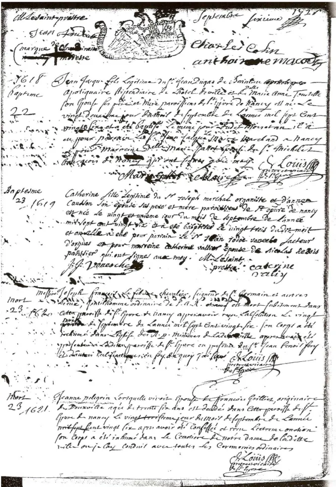 Figure 1 : Acte de naissance de Jean-Jacques BEAULIEU [15] 