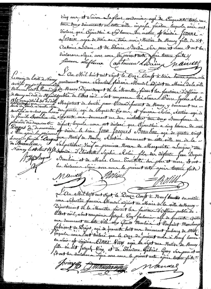 Figure 5 : Acte de décès de Jean-Jacques BEAULIEU [23] 