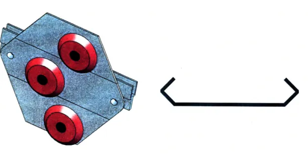 Figure 3-1:  Low  cost  rolling  element center bearing  and cross  section  of formed  rail