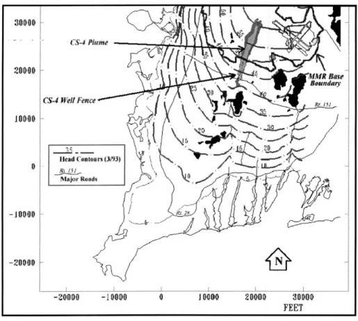 Figure 2-3  CS-4 plume  and well-fence  location