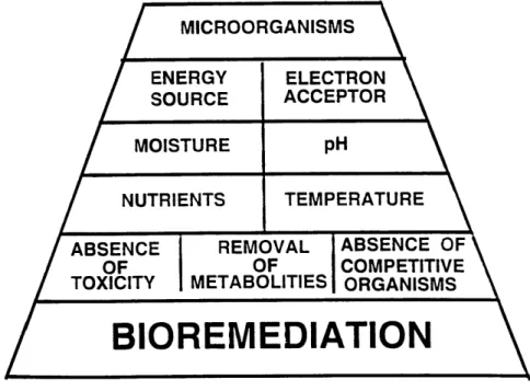 Figure 3-3  Bioremediation  requirements  (Cookson,  1995).
