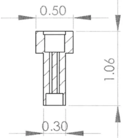 Figure 6:  Cross-sectional  view  of prototype  I.  Measurements  are given  in units  of inches.