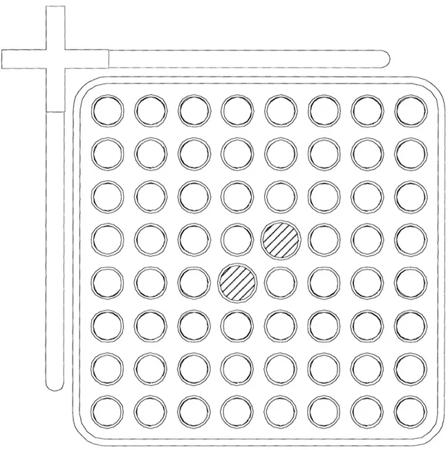 Figure 3.1:  2D view of a typical  BWR-5  8x8 bundle