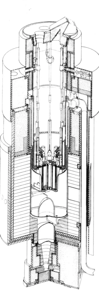 FIGURE 1-1.  Cross  section  of the MITR-II  facility.