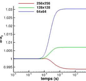 Figure 5.6 – Surface de la bulle en utilisant le front-tracking