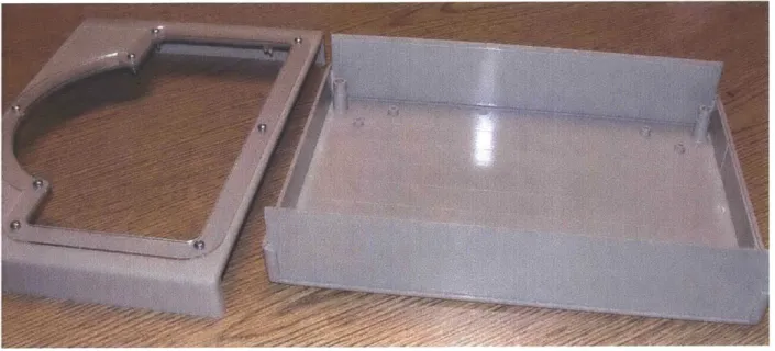Figure  11:  Laser-cut  Hammond  ABS  box  with  clear acrylic  covering  attached  with 4-40  screws  with lid  and base  separated