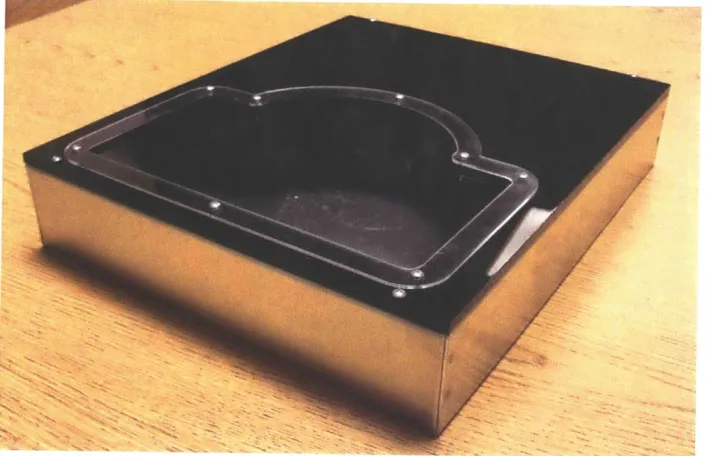 Figure  20:  Assembled  metal  box  design with fully  acrylic  lid and thermoform  attachment  piece