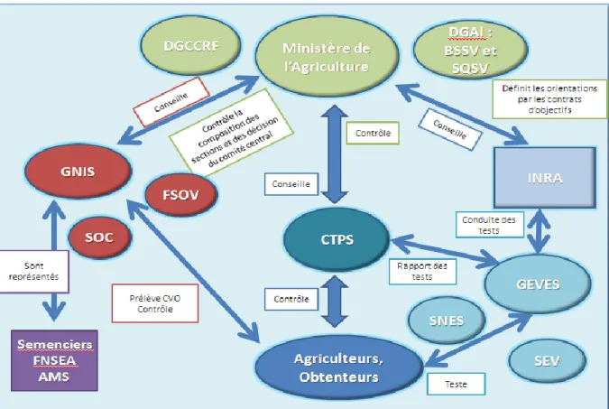 Fig. 4 : Les relations entre les institutions et les groupes 