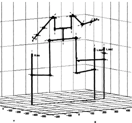 Figure  6-2:  Matlab  Robotics  Toolbox  representation  of Leonardo, up to  the head