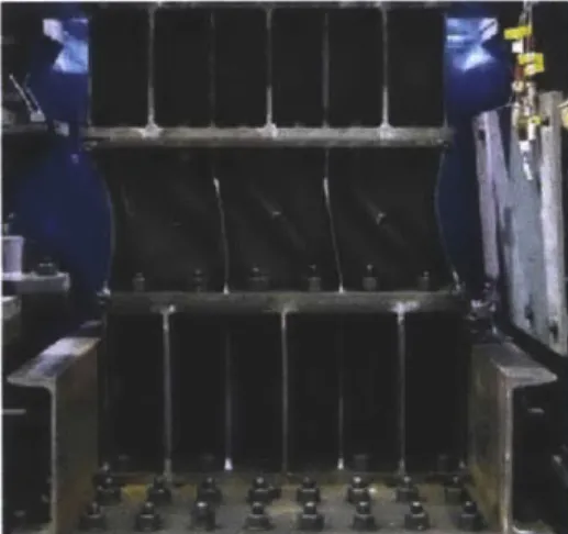 Figure 2.5.4. Testing of the steel dampers used in the case study retrofit project.  3 4