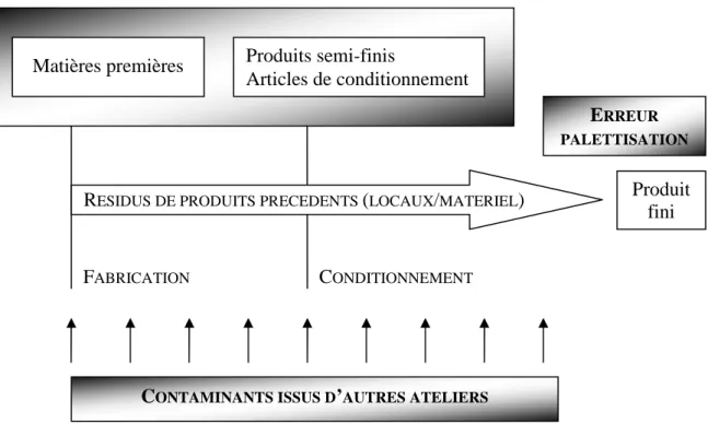 Figure 2: Les sources de contamination croisée en production 