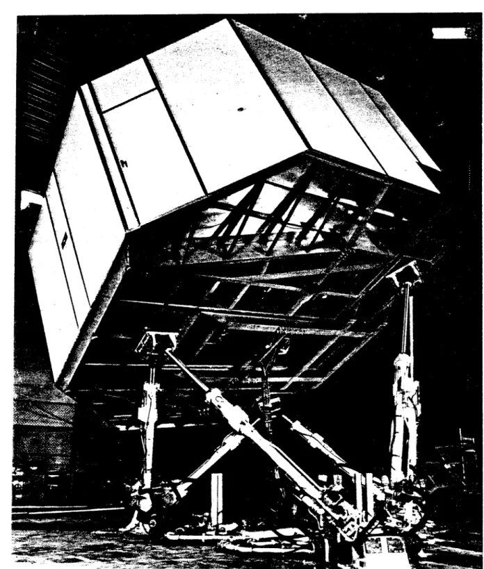 Figure  4.  Link  hexapod  6  degree-of-freedom  motion  platform.  A  typical  "6-post"  configuration [Martin8O].