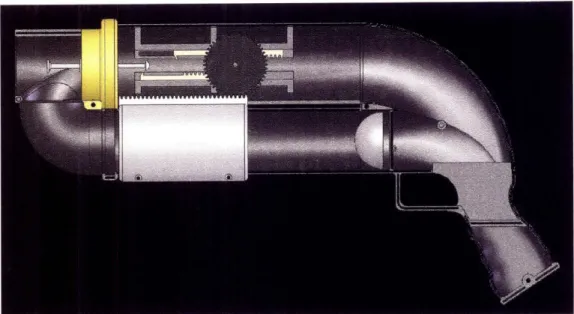 Figure 3-1:  A special  piece  could be  made which would  complete the popper  holder, so that the  cocking  mechanism  can  be observed  in this open  state, for troubleshooting.