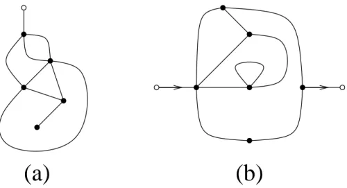 Fig. 2.7 – Exemples de carte `a une patte (a) et de carte `a deux pattes (b).