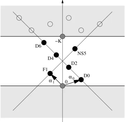 Fig. 2.2  Diviseurs de degré et genre positifs de la surfae P 2