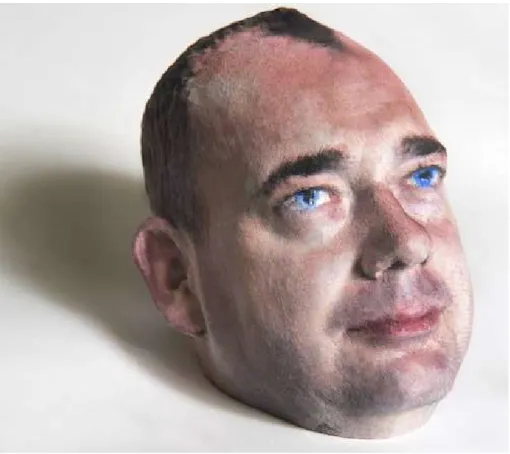 Figure 72 : Tête en couleurs réalisé par une imprimante 3D LOM modèle Iris de chez Mcor  Technologies™ (Source : mcortechnologies) 