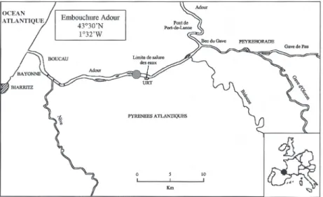Fig. 1. – Localisation du site de capture des civelles étudiées . Glass eel sampling site.
