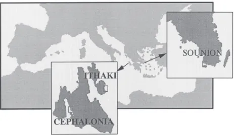 Fig. 1. – Map showing the location of the three fish farms investigated.